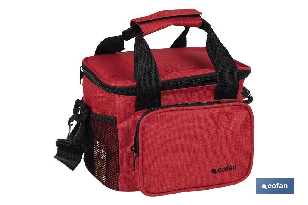 Glacière portable pour aliments | Sac isotherme | Sangle réglable | Couleur : rouge | Dimensions : 23 x 17 x 18 cm - Cofan