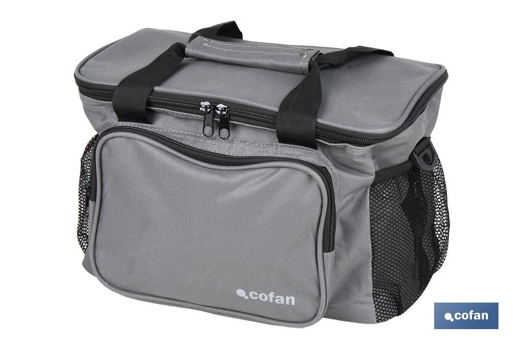Glacière portable pour aliments | Sac isotherme | Sangle réglable | Couleur : gris foncé | Dimensions : 33,5 x 24 x 26 cm - Cofan