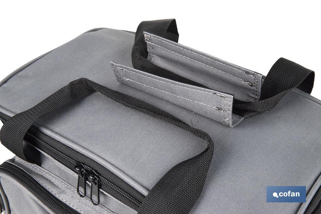 Glacière portable pour aliments | Sac isotherme | Sangle réglable | Couleur : gris foncé | Dimensions : 33,5 x 24 x 26 cm - Cofan