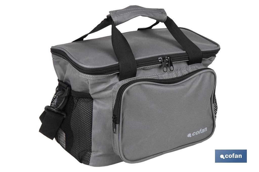 Glacière portable pour aliments | Sac isotherme | Sangle réglable | Couleur : gris foncé | Dimensions : 33,5 x 24 x 26 cm - Cofan