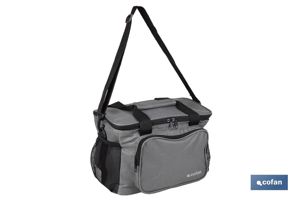 Glacière portable pour aliments | Sac isotherme | Sangle réglable | Couleur : gris foncé | Dimensions : 33,5 x 24 x 26 cm - Cofan
