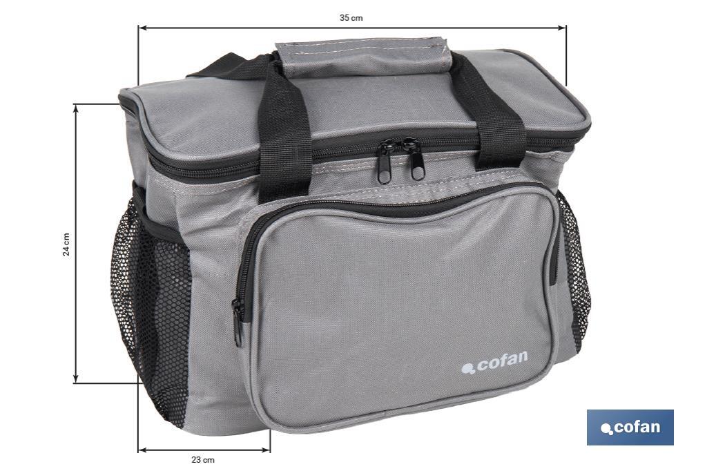 Glacière portable pour aliments | Sac isotherme | Sangle réglable | Couleur : gris foncé | Dimensions : 33,5 x 24 x 26 cm - Cofan