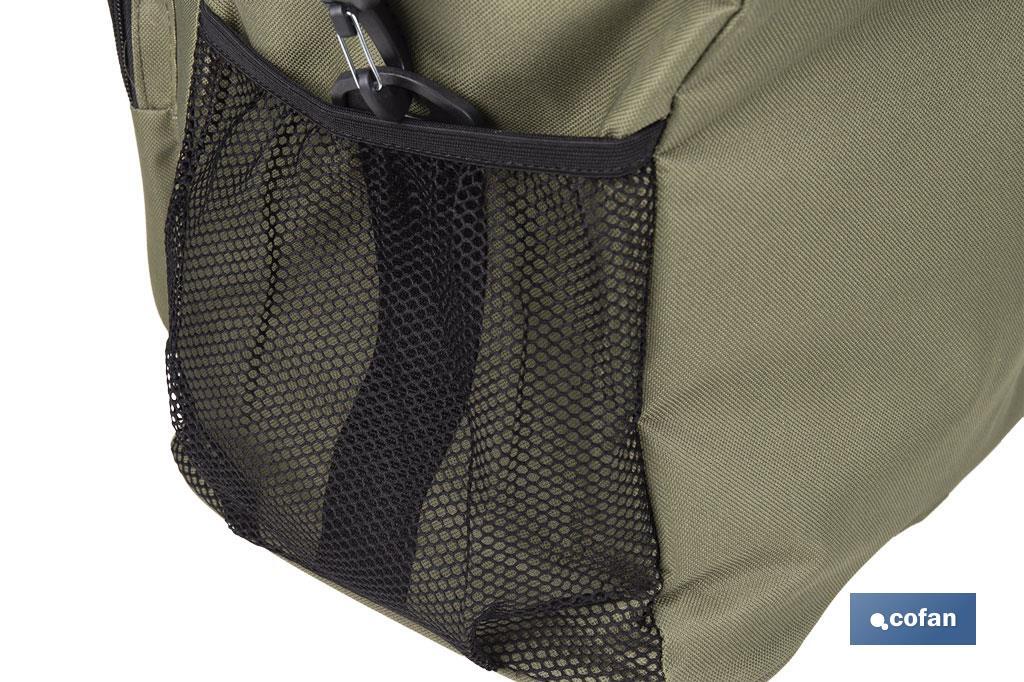 Bolsa térmica | Nevera portátil para alimentos | Correa ajustable | Adecuada para pícnic, playa, oficina, viaje | Color: verde y beige | Medidas: 35 x 25 x 27,5 cm - Cofan