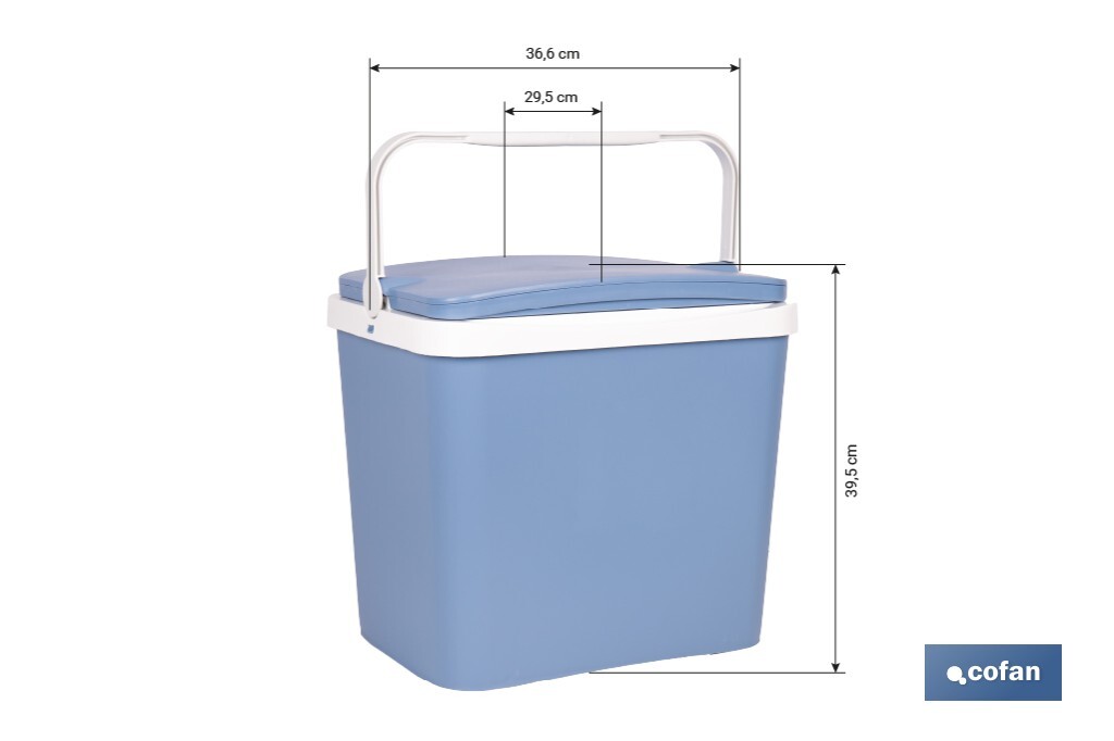 Nevera rígida de 24 litros | Color: azul claro | Material: polipropileno - Cofan