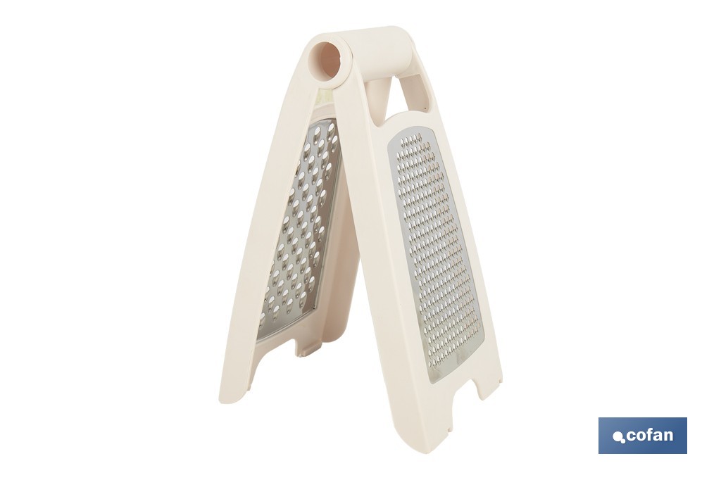 Double-sided folding grater: fine and coarse grating | Non-slip base | Assorted colours - Cofan