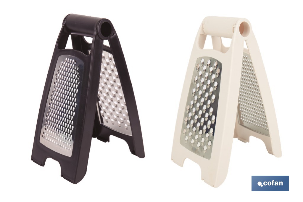 Double-sided folding grater: fine and coarse grating | Non-slip base | Assorted colours - Cofan