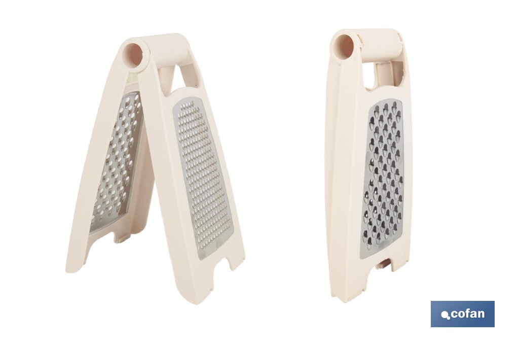 Double-sided folding grater: fine and coarse grating | Non-slip base | Assorted colours - Cofan