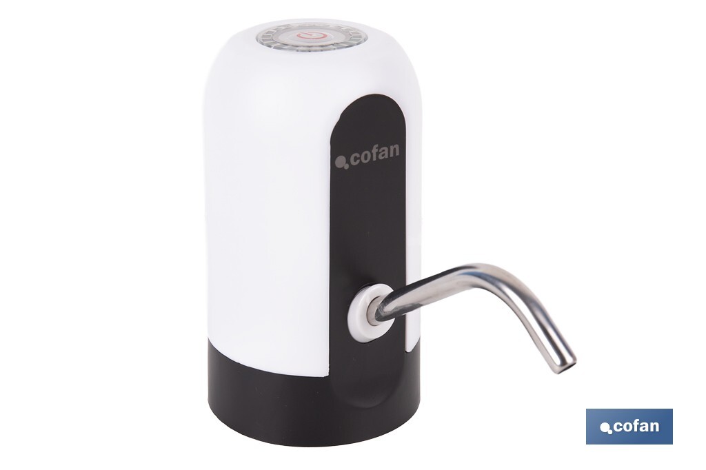 Dispensador de agua eléctrico | Grifo portátil para garrafas de agua | Adaptador universal incluido | Batería recargable de 1200 mAh con conexión USB-C - Cofan