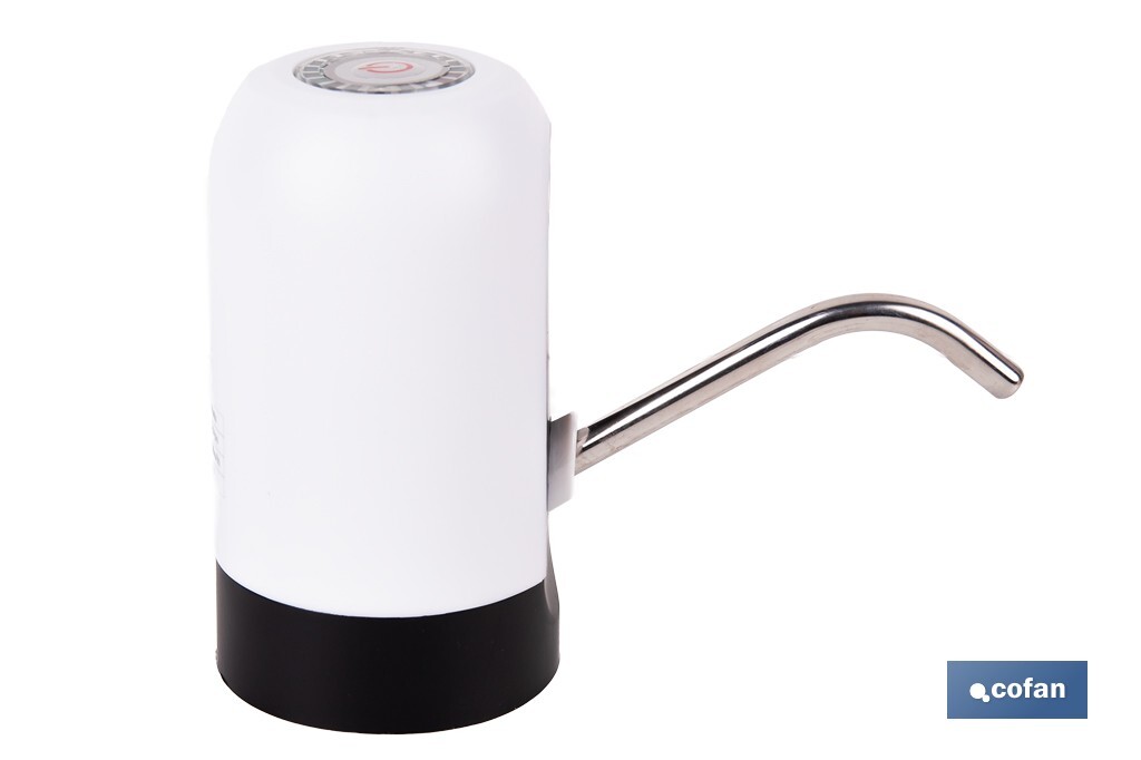 Dispensador de agua eléctrico | Grifo portátil para garrafas de agua | Adaptador universal incluido | Batería recargable de 1200 mAh con conexión USB-C - Cofan
