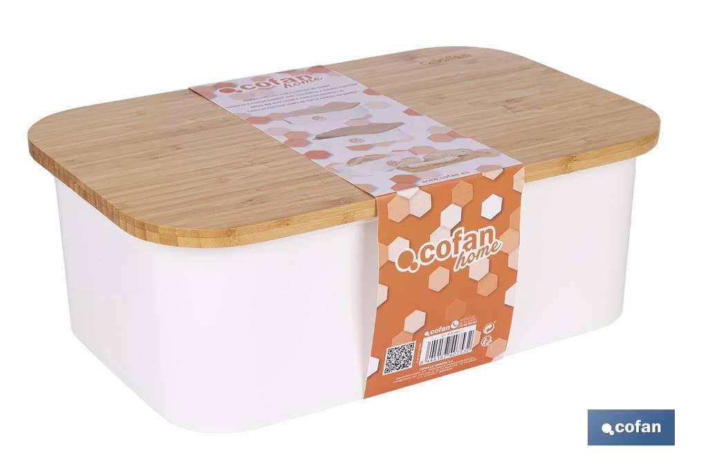 Bread bin with bamboo lid | minimalist design | 6.5 l capacity | Perfect for keeping bread fresh | Available in different colours - Cofan