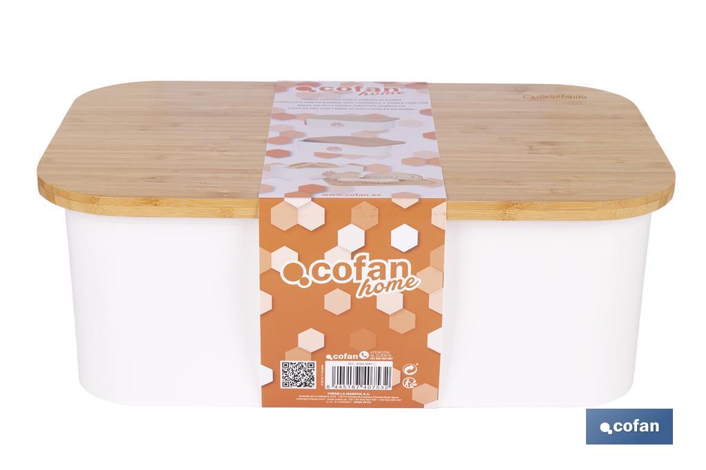 Bread bin with bamboo lid | minimalist design | 6.5 l capacity | Perfect for keeping bread fresh | Available in different colours - Cofan
