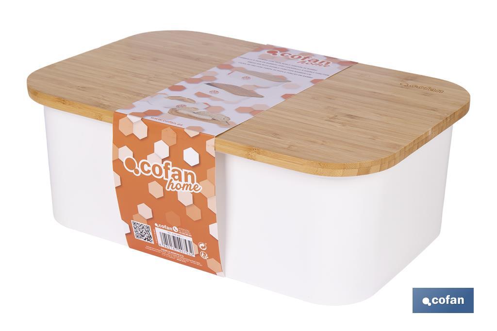 Bread bin with bamboo lid | minimalist design | 6.5 l capacity | Perfect for keeping bread fresh | Available in different colours - Cofan