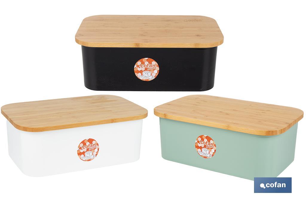 Bread bin with bamboo lid | minimalist design | 6.5 l capacity | Perfect for keeping bread fresh | Available in different colours - Cofan