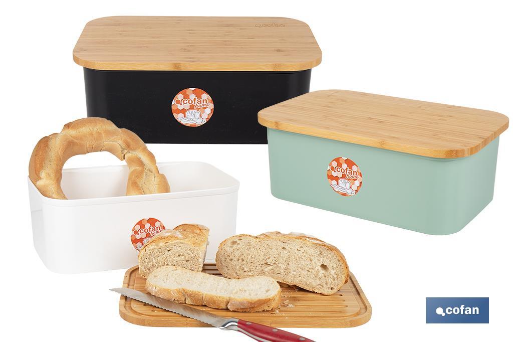 Bread bin with bamboo lid | minimalist design | 6.5 l capacity | Perfect for keeping bread fresh | Available in different colours - Cofan