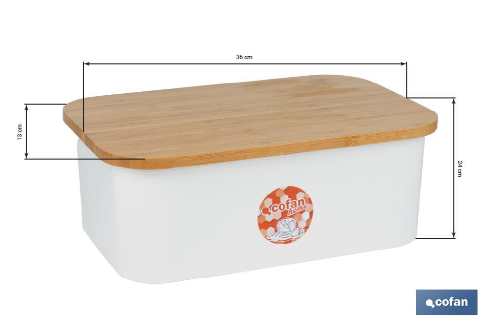 Bread bin with bamboo lid | minimalist design | 6.5 l capacity | Perfect for keeping bread fresh | Available in different colours - Cofan