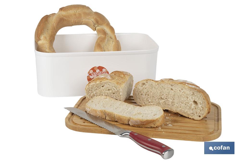 Bread bin with bamboo lid | minimalist design | 6.5 l capacity | Perfect for keeping bread fresh | Available in different colours - Cofan