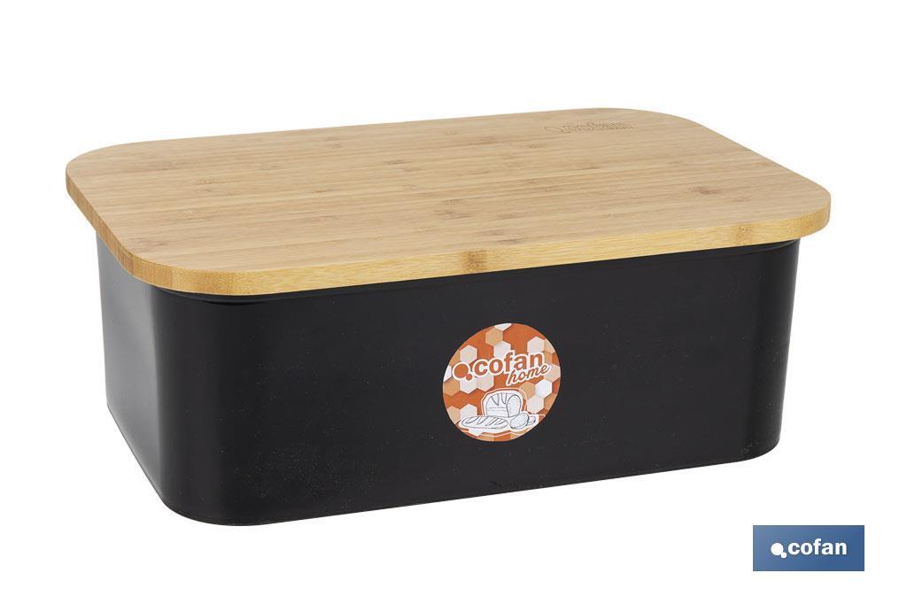 Bread bin with bamboo lid | minimalist design | 6.5 l capacity | Perfect for keeping bread fresh | Available in different colours - Cofan