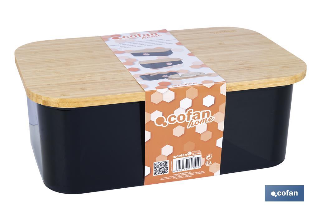 Bread bin with bamboo lid | minimalist design | 6.5 l capacity | Perfect for keeping bread fresh | Available in different colours - Cofan