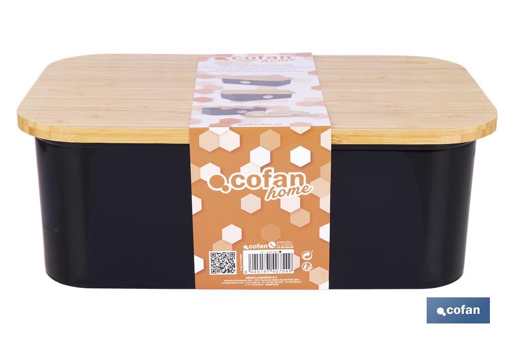 Bread bin with bamboo lid | minimalist design | 6.5 l capacity | Perfect for keeping bread fresh | Available in different colours - Cofan