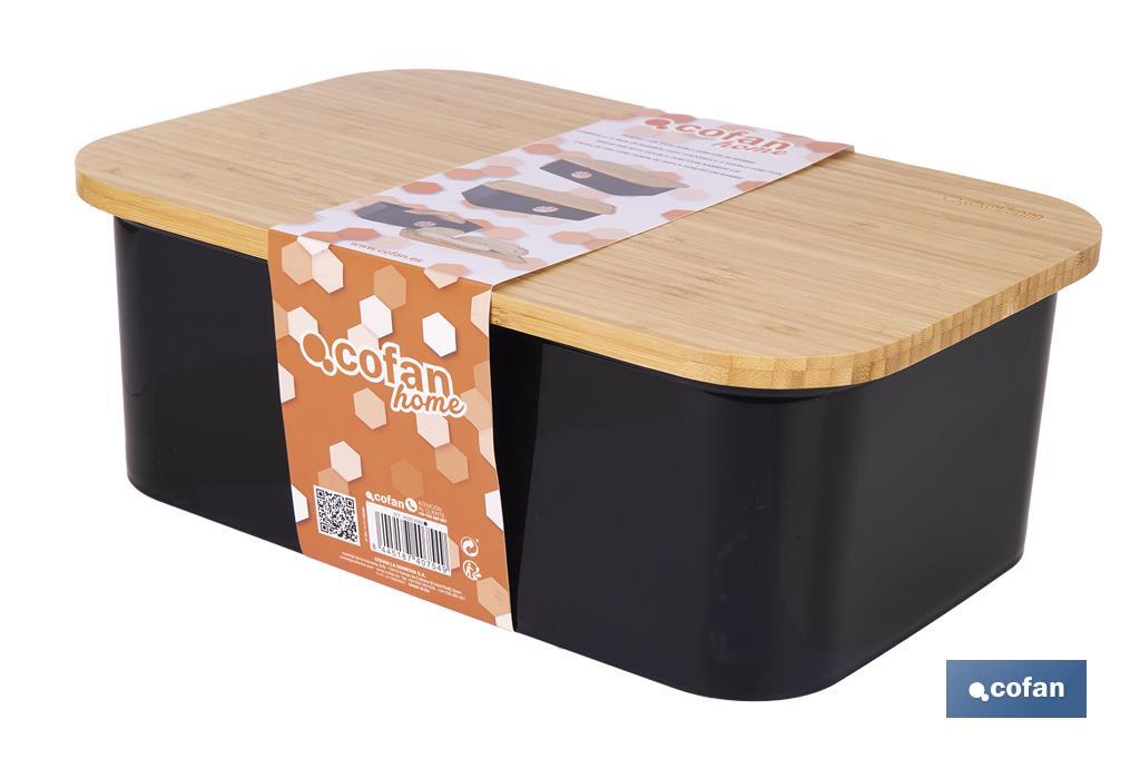 Bread bin with bamboo lid | minimalist design | 6.5 l capacity | Perfect for keeping bread fresh | Available in different colours - Cofan
