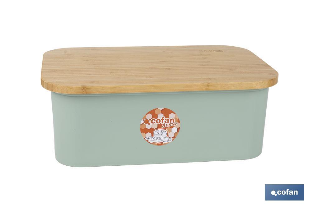 Pack de panera con tapa de bambú, 6 vasos de agua de 400 ml, 6 platos redondos | Disponible en color verde agua y beige - Cofan