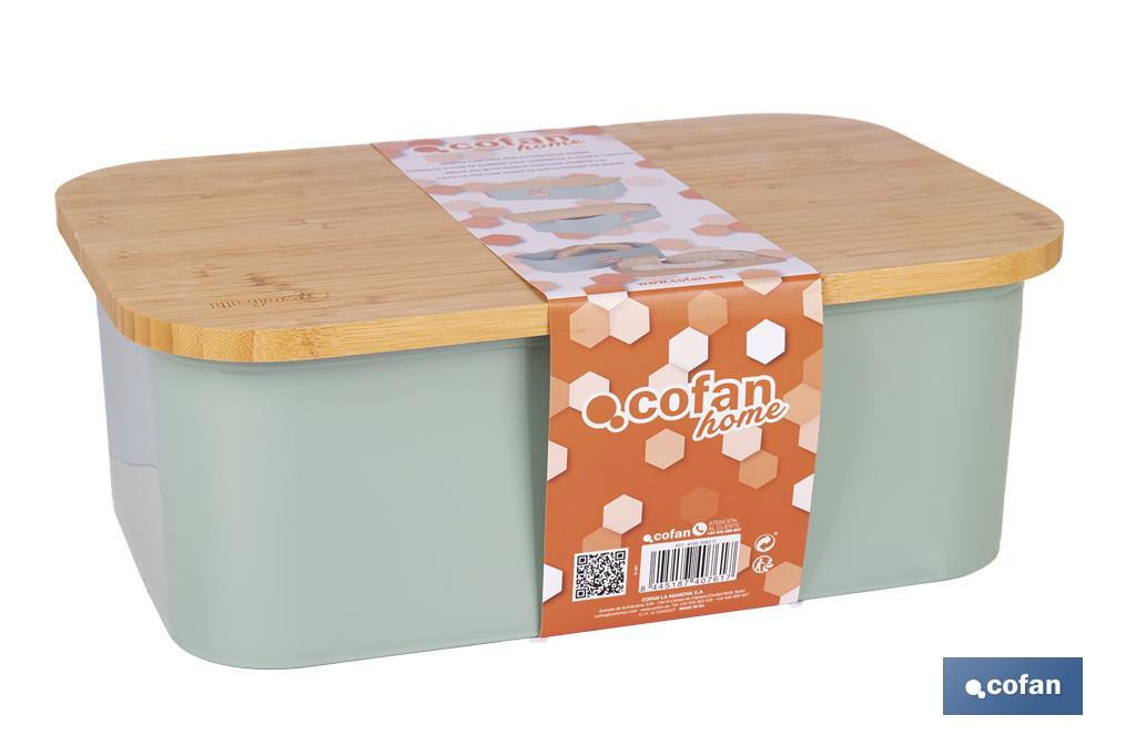 Bread bin with bamboo lid | minimalist design | 6.5 l capacity | Perfect for keeping bread fresh | Available in different colours - Cofan