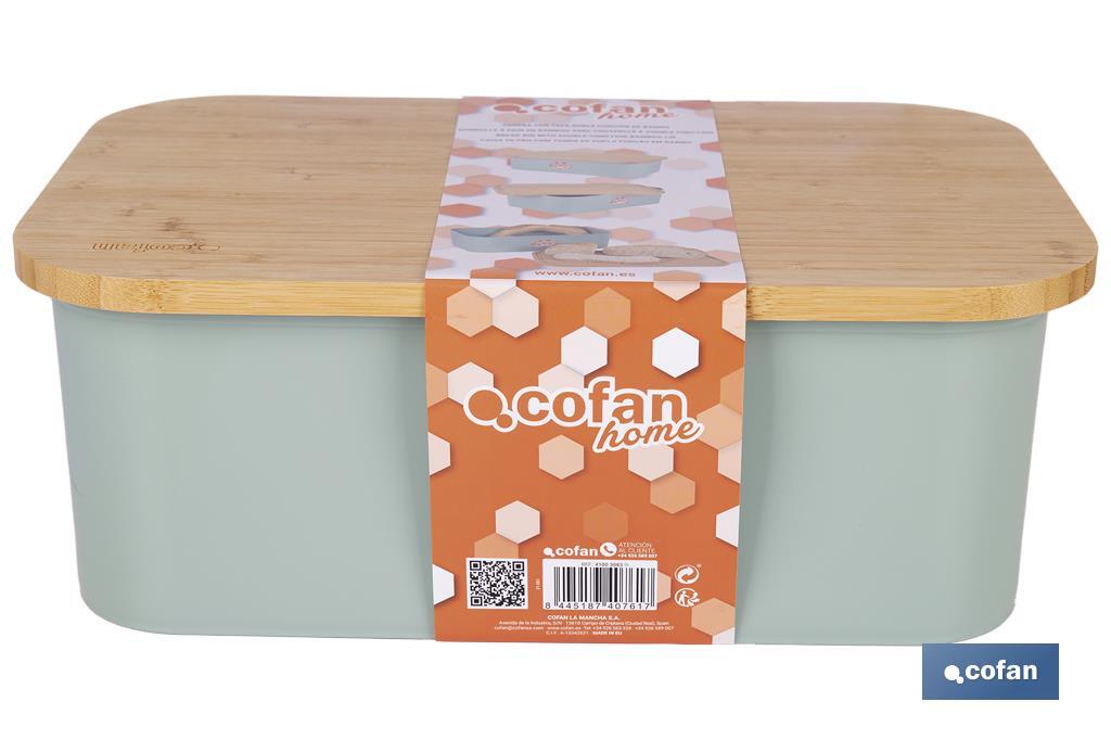 Bread bin with bamboo lid | minimalist design | 6.5 l capacity | Perfect for keeping bread fresh | Available in different colours - Cofan