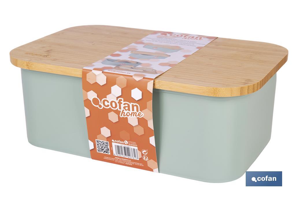 Bread bin with bamboo lid | minimalist design | 6.5 l capacity | Perfect for keeping bread fresh | Available in different colours - Cofan