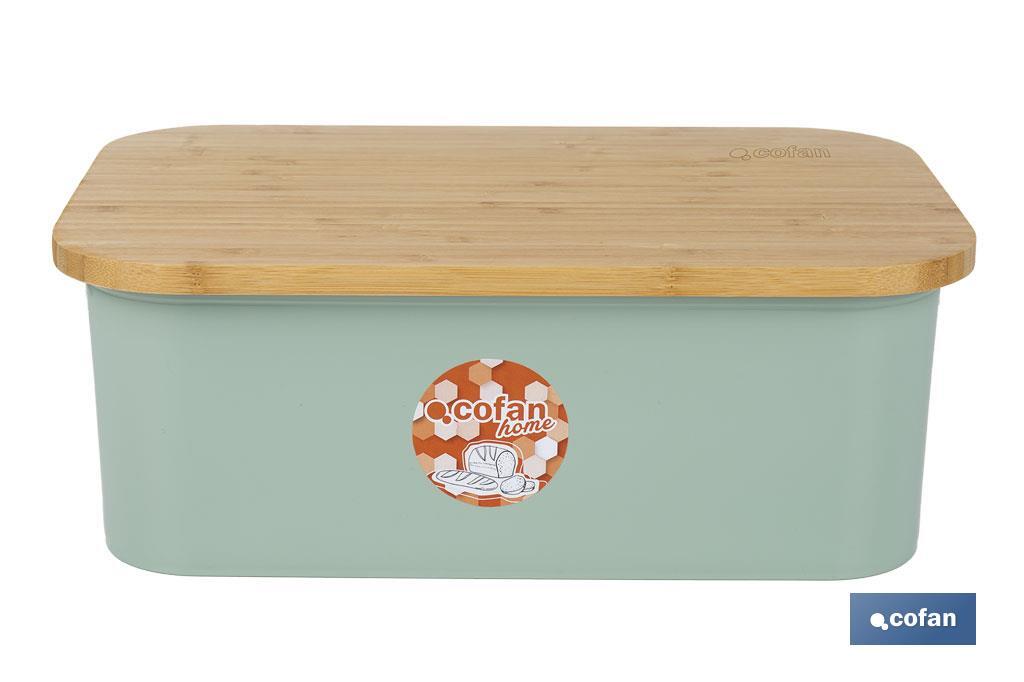 Pack de panera con tapa de bambú, 6 vasos de agua de 400 ml, 6 platos redondos | Disponible en color verde agua y beige - Cofan