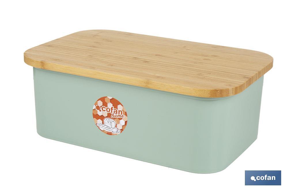 Pack de panera con tapa de bambú, 6 vasos de agua de 400 ml, 6 platos redondos | Disponible en color verde agua y beige - Cofan