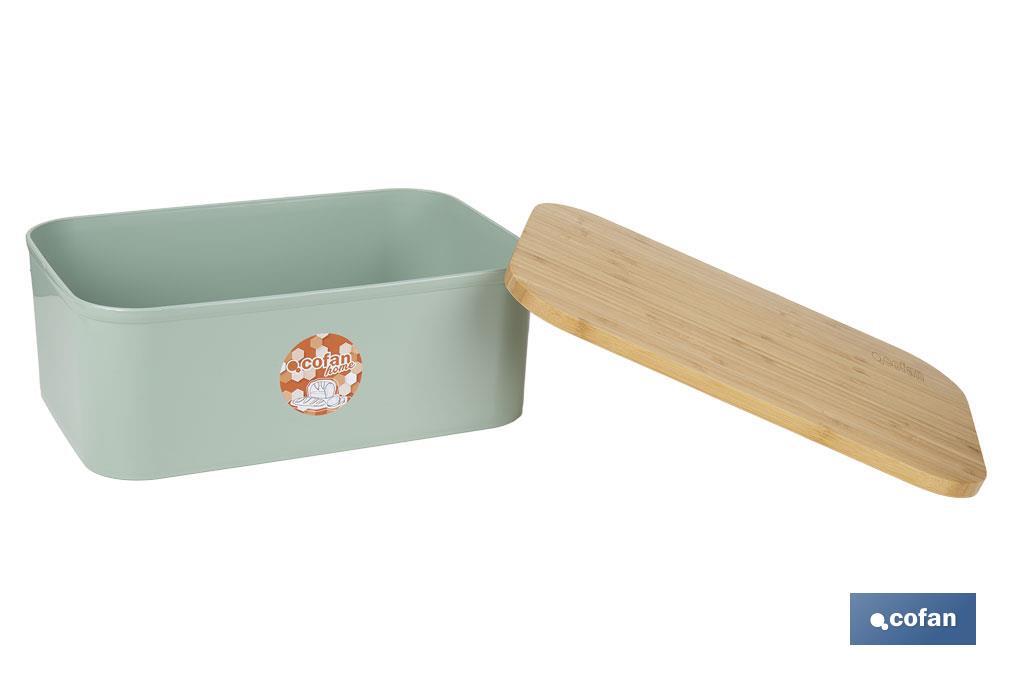 Pack de panera con tapa de bambú, 6 vasos de agua de 400 ml, 6 platos redondos | Disponible en color verde agua y beige - Cofan