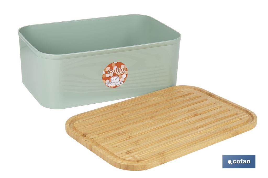 Pack de panera con tapa de bambú, 6 vasos de agua de 400 ml, 6 platos redondos | Disponible en color verde agua y beige - Cofan