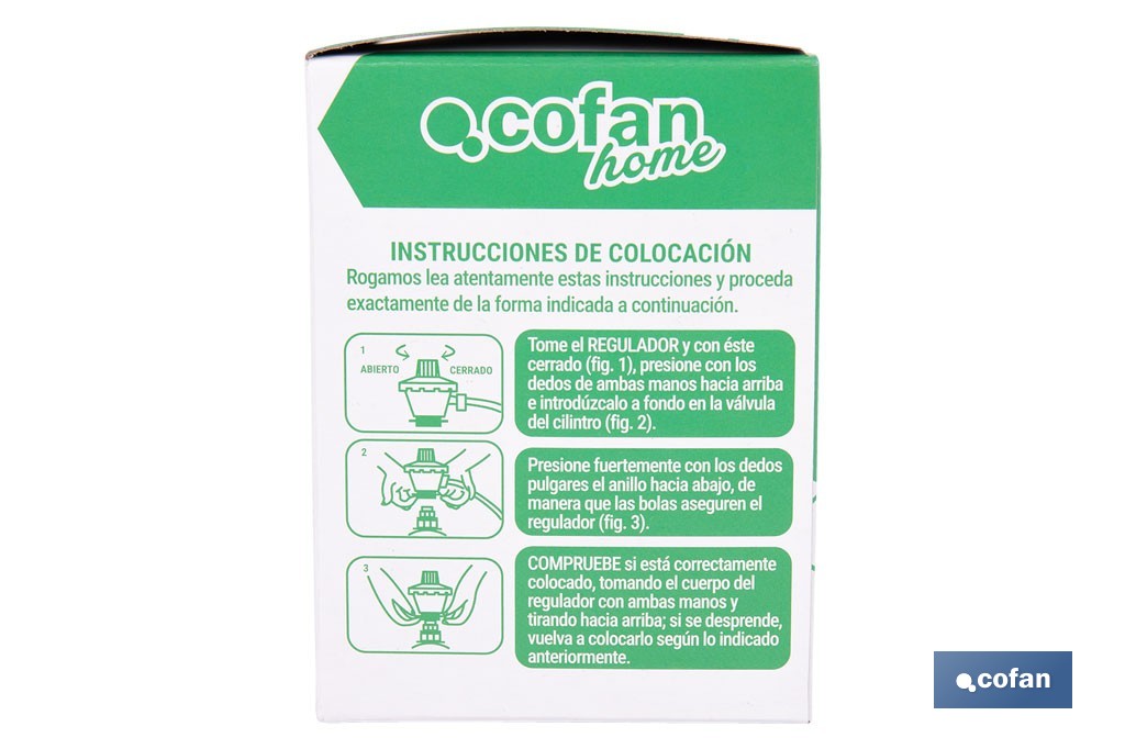 Regulador de gas butano/propano | Mando ajustable | Rosca izquierda 21,8 mm | Adecuado para sopletes y soldadores - Cofan