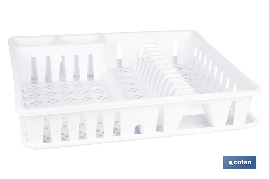 Escurreplatos blanco con bandeja | Gran capacidad para un secado ordenado cm - Cofan