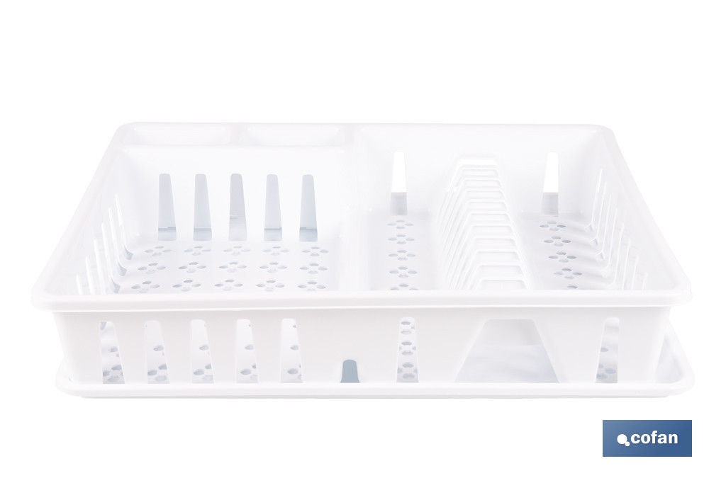Escurreplatos blanco con bandeja | Gran capacidad para un secado ordenado cm - Cofan