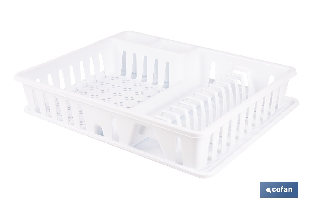 Escurreplatos blanco con bandeja | Gran capacidad para un secado ordenado cm - Cofan
