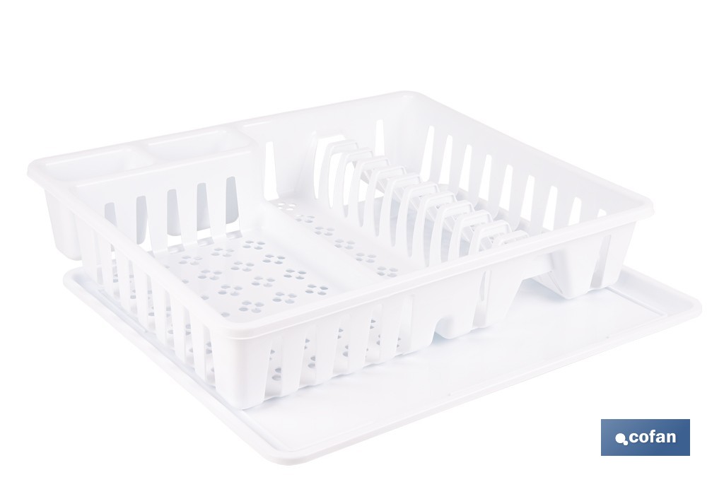 Escurreplatos blanco con bandeja | Gran capacidad para un secado ordenado cm - Cofan
