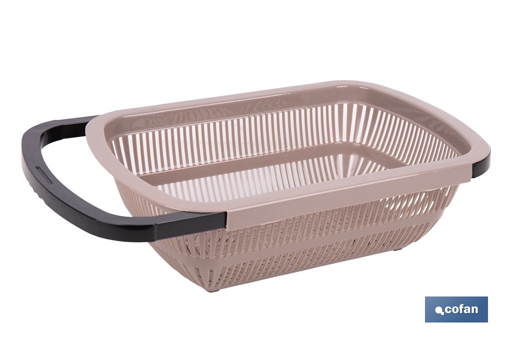 Escurridor rectangular extensible | Lava y escurre alimentos sobre el fregadero | Disponible en diferentes colores - Cofan