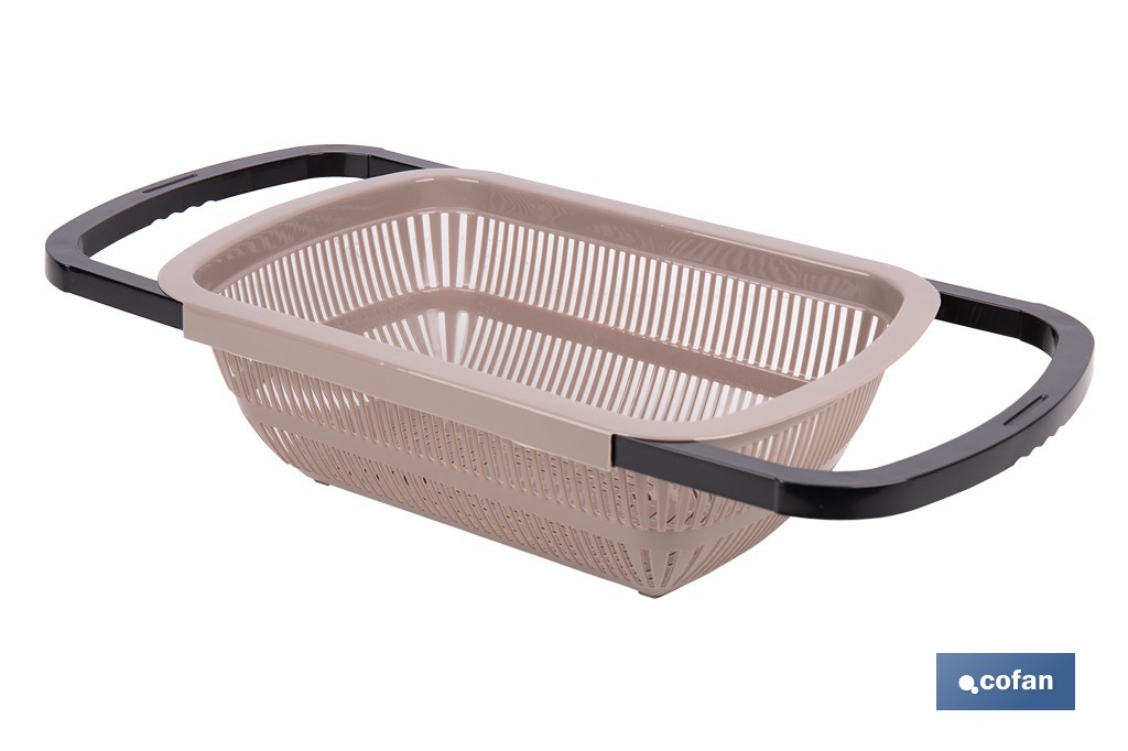 Escurridor rectangular extensible | Lava y escurre alimentos sobre el fregadero | Disponible en diferentes colores - Cofan