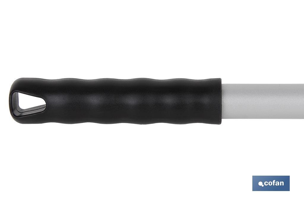 Manico ottagonale verniciato per moci e scope | Manico universale grigio e nero | Dimensioni: 1,40 m e 3,2 cm di diametro - Cofan
