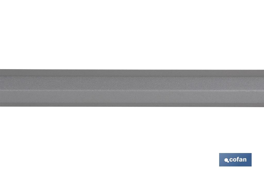 Manico ottagonale verniciato per moci e scope | Manico universale grigio e nero | Dimensioni: 1,40 m e 3,2 cm di diametro - Cofan