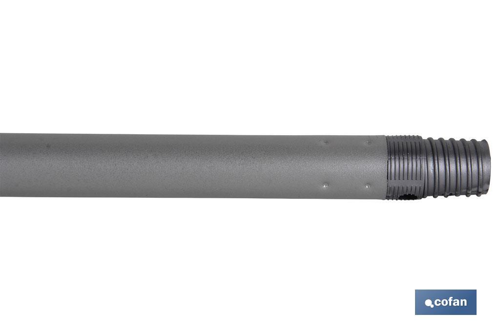 Manico ottagonale verniciato per moci e scope | Manico universale grigio e nero | Dimensioni: 1,40 m e 3,2 cm di diametro - Cofan