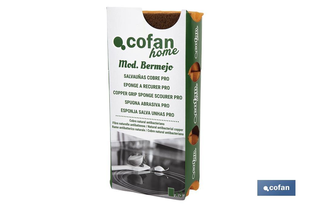 Pack de 3 éponges à récurer antibactériennes - Cofan