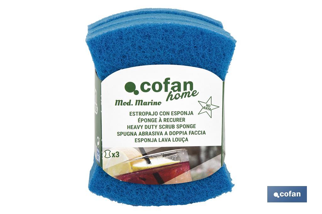 Pack of 3 Multi-Purpose Scrub Sponges - Cofan