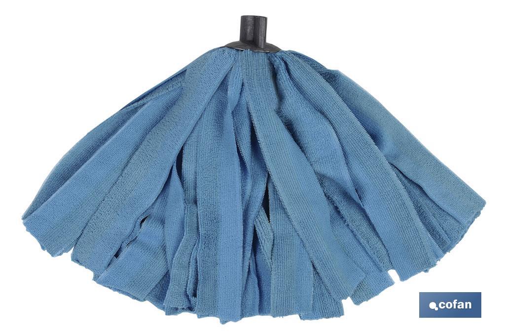 Mop with microfibre strips | Blue | Thickness: 155g | Maximum softness and absorption with quick drying - Cofan