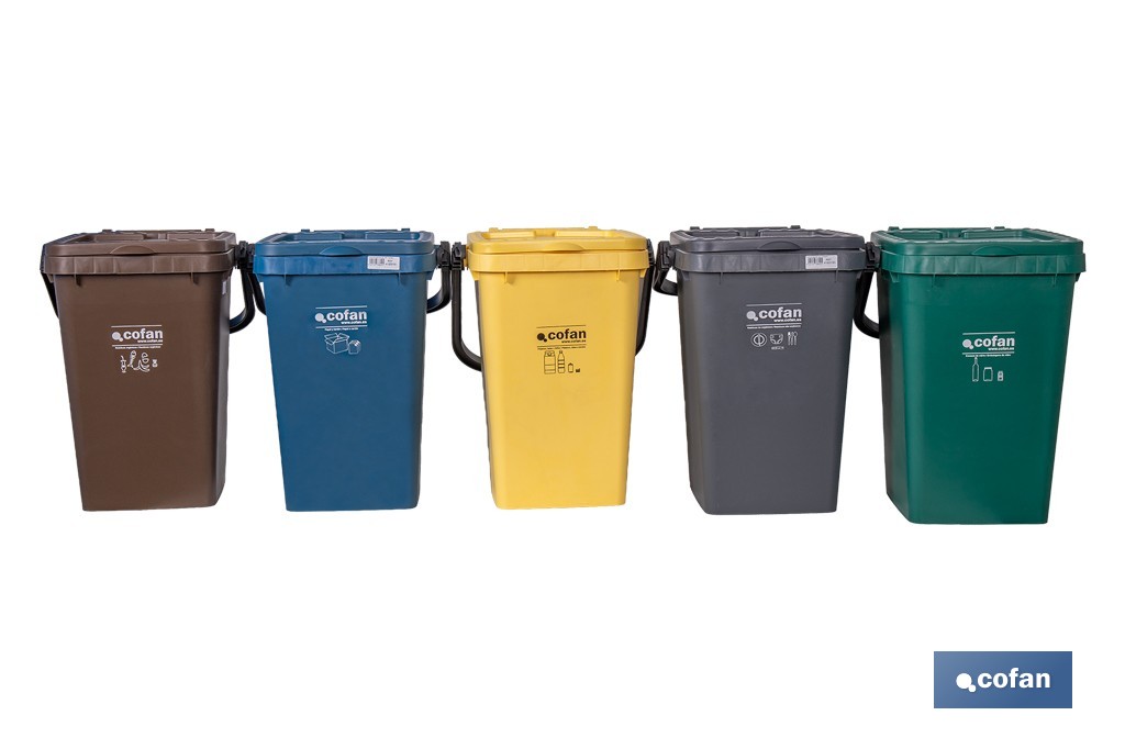 Yellow Rubbish Bin for Plastics & Tins - Cofan