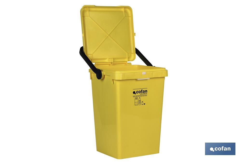 Yellow Rubbish Bin for Plastics & Tins - Cofan