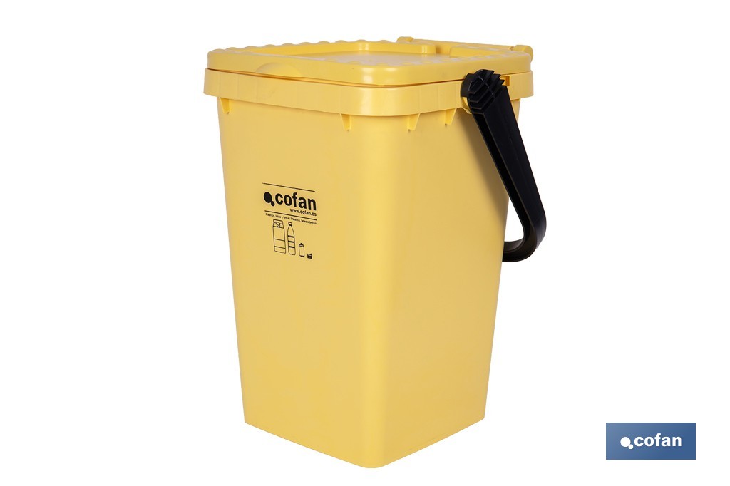 Yellow Rubbish Bin for Plastics & Tins - Cofan