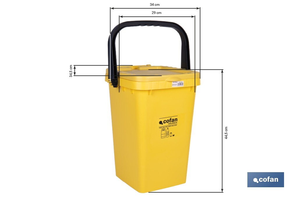 Conteneur jaune pour plastiques et boites de conserves - Cofan