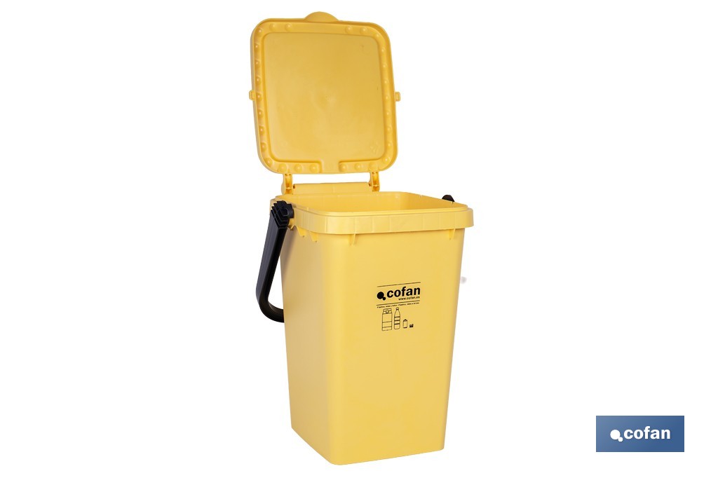 Yellow Rubbish Bin for Plastics & Tins - Cofan